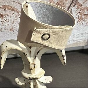 Vintage Leather pastel gold/yellow Cuff Bracelet